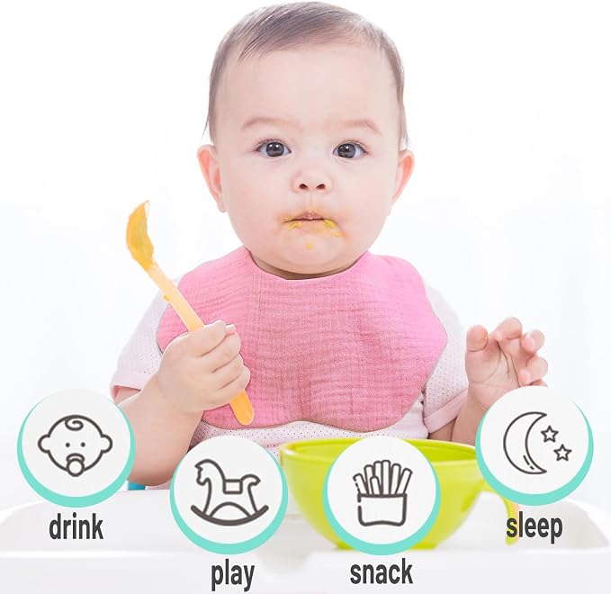 EllieHouse Baby Bibs for Girls Boys 10Pack Muslin Drool Teeth Drooling Teething - Image 5