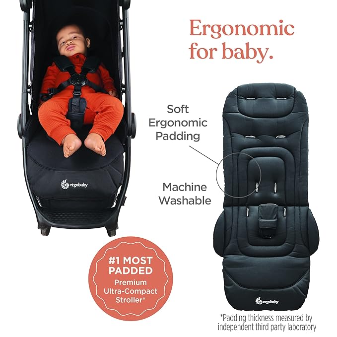Ergobaby Metro+ Compact Baby Stroller, Lightweight Umbrella Stroller Folds Down - Image 3
