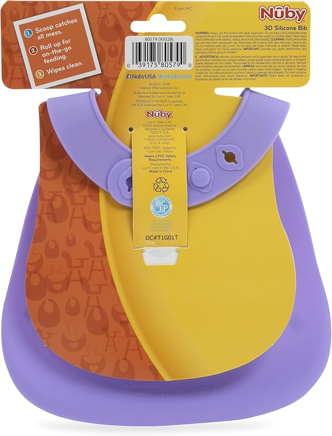 Nuby On The Go Silicone 3D Bib - Image 6