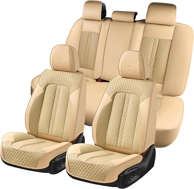Doogo Car Seat Covers Full Set, Leather Seat Covers 5 Seats, Waterproof Car by Doogo