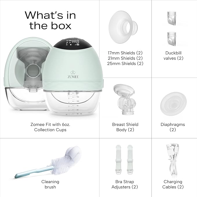 Zomee Fit Wearable Breast Pump, Hands Free Pumping, Ultra-Low Noise, Double - Image 3