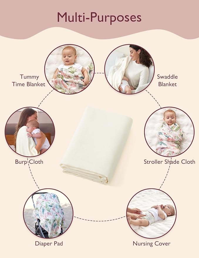Momcozy Muslin Swaddle Blankets, Ultra Soft Neutral Registry Essentials - Image 7