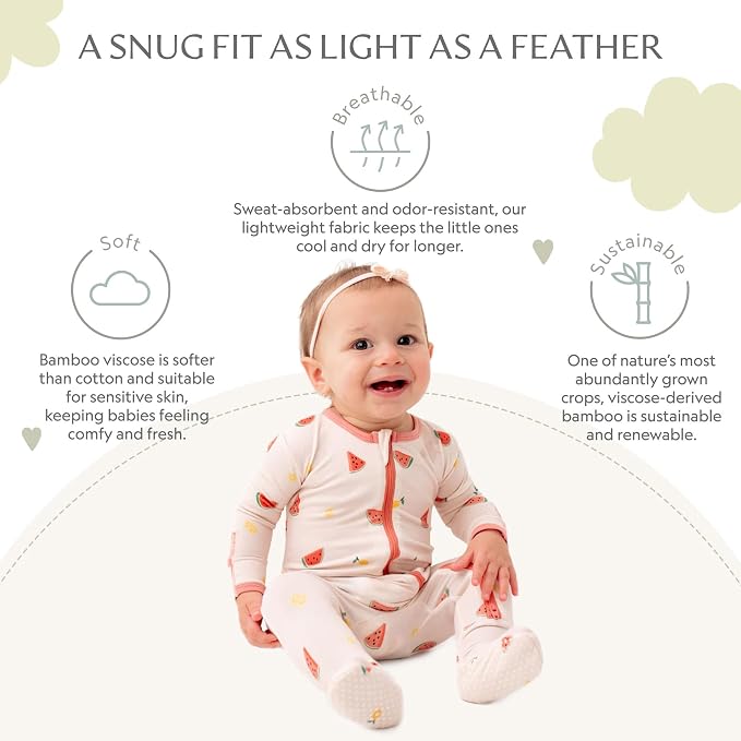 Bamboo Little Soft Baby Footie Pajamas, Baby Clothes, Newborn Sleepers - Image 3