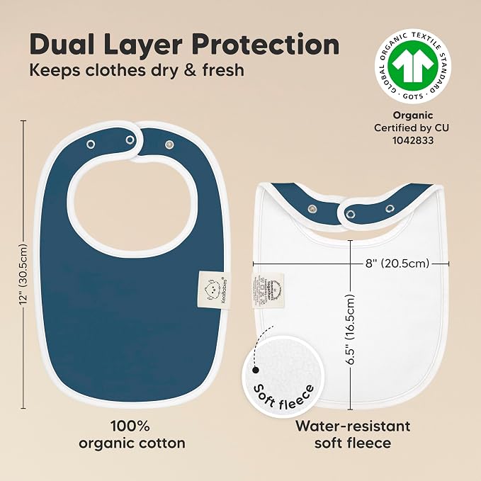 8-Pack Organic Baby Bibs for Boys, Girls - Image 3