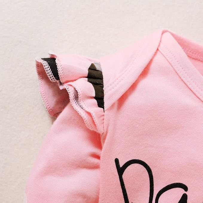 Newborn Baby Girl Clothes, Infant Girl Outfits Long Sleeve Ruffle Romper + - Image 6