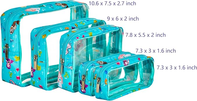TSA Approved 5-Piece Diaper Bag Organizer Pouch Set Clear Waterproof TPU Kids - Image 2