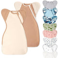 Premium Soft Cotton Swaddle Blanket Sleep Sack Arms Up Design 2 Packs 3-6 Months by Knirose