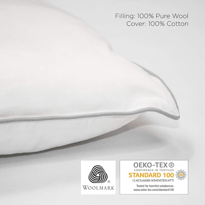 Woolino Toddler Pillow, Premium Breathable 100% Wool Fill & Cotton Cover - Image 5
