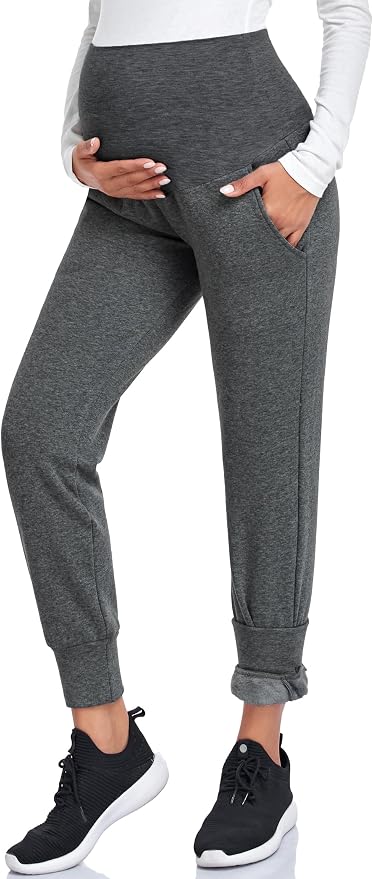 AMPOSH Women's Maternity Pants Stretchy Lounge Workout Pants Casual Loose Comfy by AMPOSH
