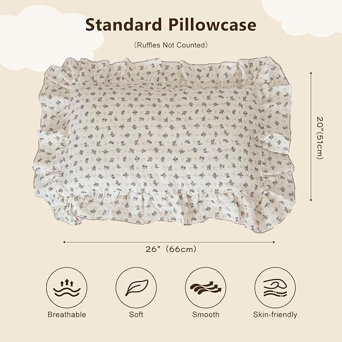 BuLuTu Muslin Cotton Kids Pillowcase Standard Size - Image 2