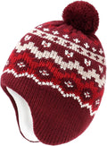 Duoyeree Kids Beanie Hat for Boys Girls Pom-pom Kint Hats Cozy Lining Winter by Duoyeree