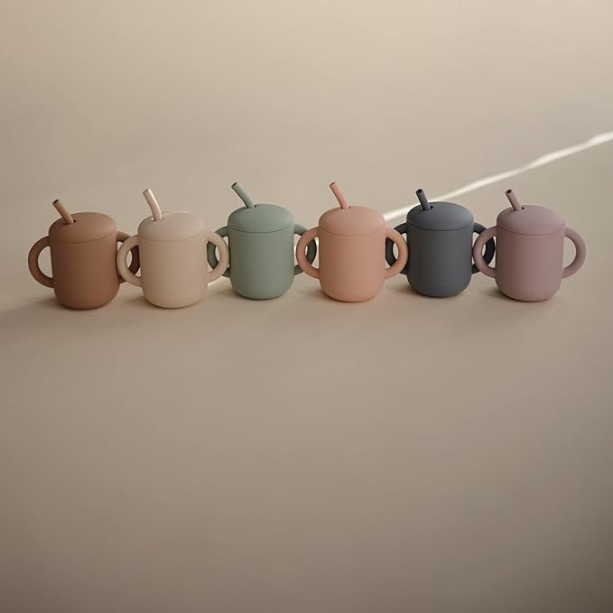 mushie 100% Silicone Training Cup & Straw - Image 5