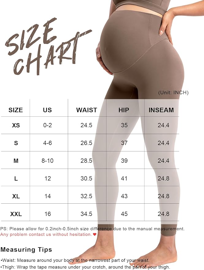 POSHDIVAH Women's Creamluxe Maternity Leggings 25"/28" Over The Belly Pregnancy - Image 2