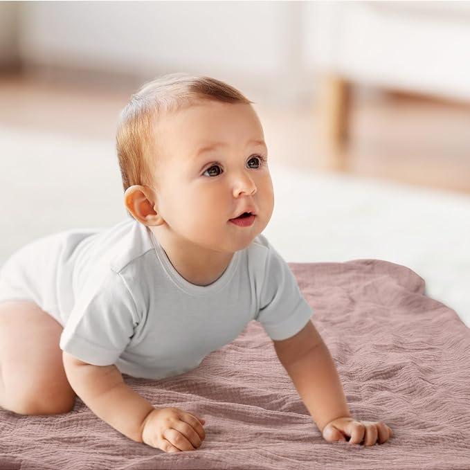 Muslin Swaddle Blankets for Newborn, 3 Pack Breathable Soft Receiving Blanket - Image 3