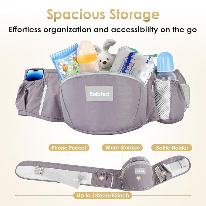 Baby Carrier Newborn to Toddler, Lightweight Ergonomic Baby Hip Seat Carrier Up - Image 5