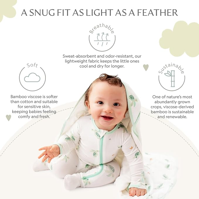 Bamboo Little Soft Baby Footie Pajamas, Baby Clothes, Newborn Sleepers - Image 3