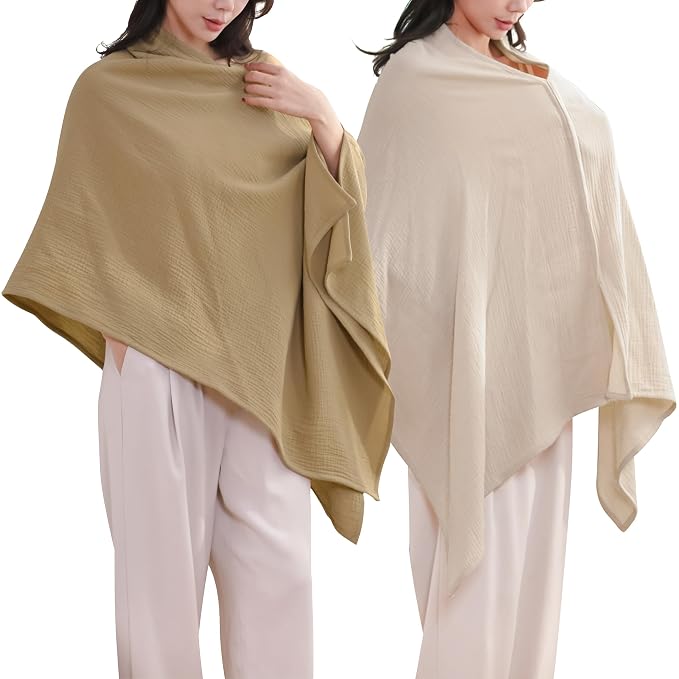 2-Pack Nursing Covers for Breastfeeding, 100% Organic Cotton Muslin - Image 2
