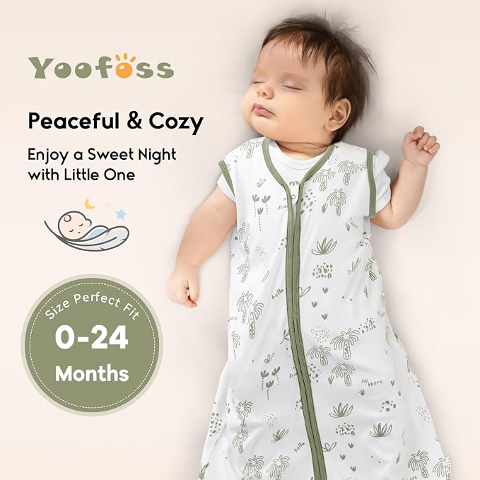 Yoofoss Baby Sleep Sack 0-6 Months 0.5 Tog Wearable Blanket - Image 7