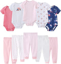 Baby Bodysuit and Pant Set 10-pcs Cotton Soft Newborn Boy Girl Clothes Outfits by Ruliby
