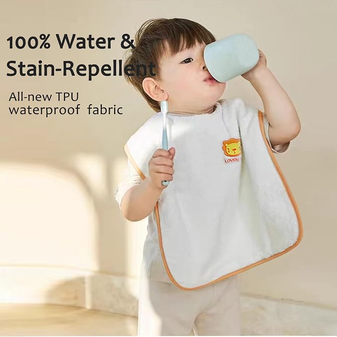 Bibs, Extra large bibs for Toddlers, Towel Bibs, Waterproof and super absorbent. - Image 3