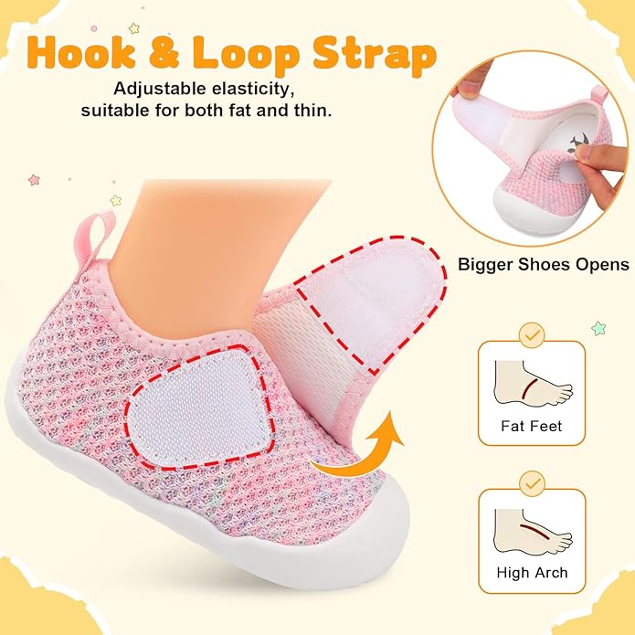FEETCITY Baby First Walking Shoes Wide Baby Shoes Infant Sneakers Newborn Crib - Image 4