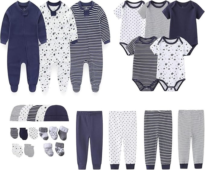 Newborn Layette Gift Set 27-Piece Baby Girl Clothes Bodysuits, Pants Essentials by MAMIMAKA