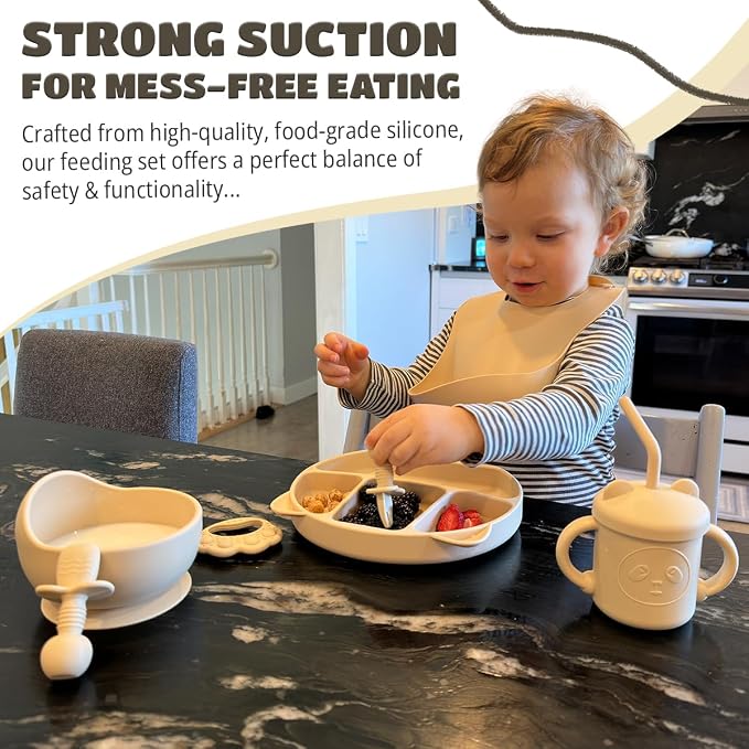 JEVASO Silicone Baby Feeding Set, Baby Led Weaning Supplies, Baby Self Feeding - Image 4