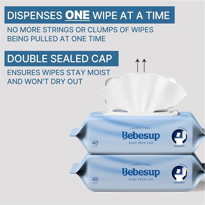 BEBESUP- Korea’s #1 Flushable Wipes- 100% Plant-Based Hypoallergenic - Image 7