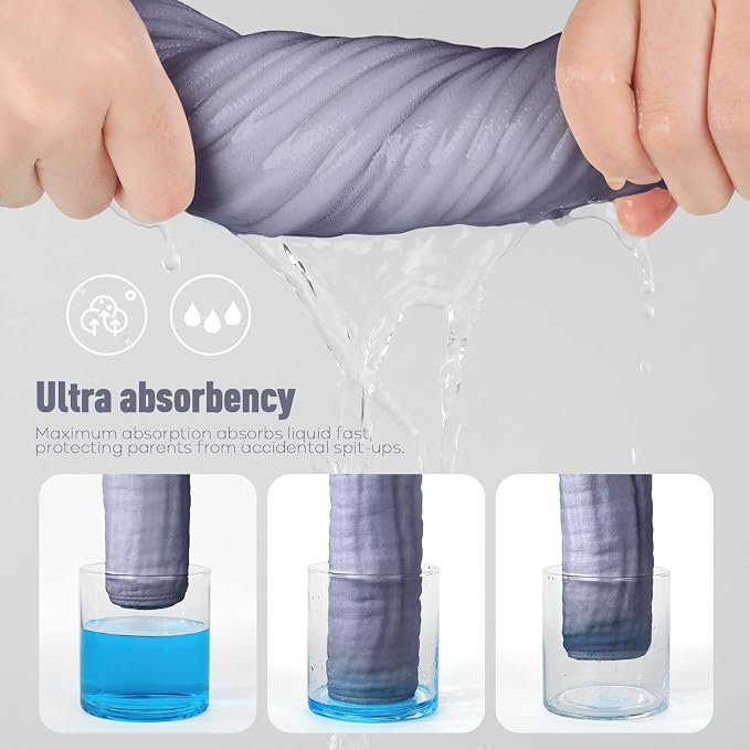 Yoofoss Muslin Burp Cloths for Baby 10 Pack 100% Organic Cotton Baby Washcloths - Image 4