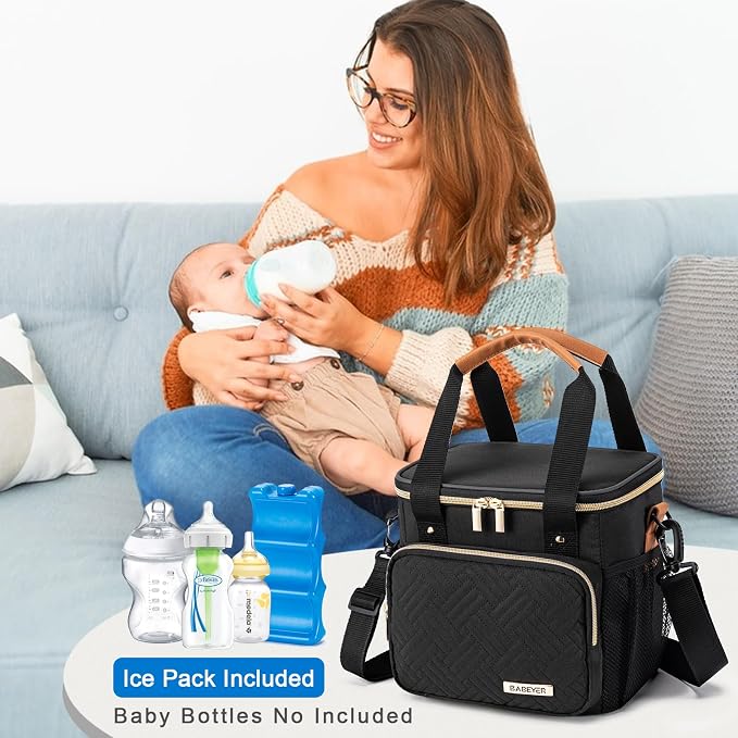 Breastmilk Cooler Bag with Ice Pack Fits 6 Baby Bottles up to 9 Ounce, Breast - Image 6