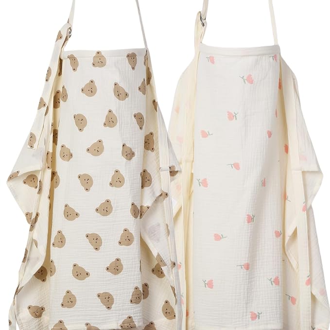 2-Pack Muslin Nursing Cover for Baby Breastfeeding by ANYEDDE