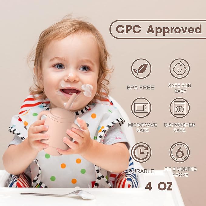 Cuddle Campus 100% Silicone Baby Training Cup, Shatterproof Toddler Sippy Cups - Image 4