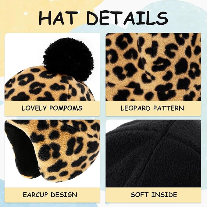 Duoyeree Kids Beanie Hat for Boys Girls Pom-pom Kint Hats Cozy Lining Winter - Image 4