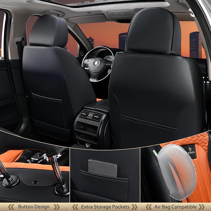 FLORICH Seat Covers for Cars, Waterproof Automotive Seat Covers, Leather Car - Image 2