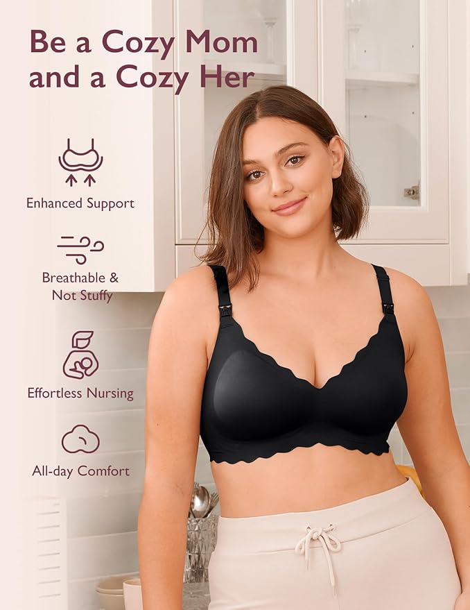 Momcozy Nursing Bras for Breastfeeding, Seamless Pregnancy Maternity Bra - Image 6