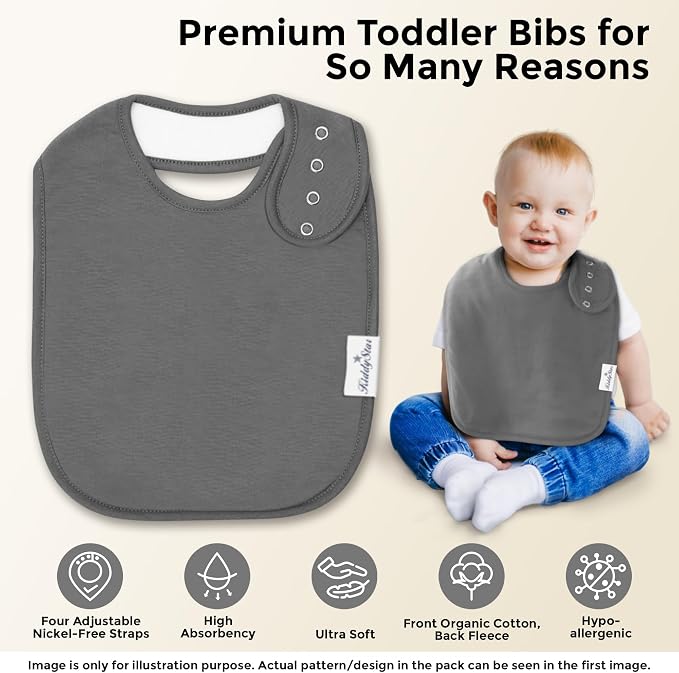 Organic Cotton Baby Bibs for Boys & Girls – Soft, Absorbent Teething & Drool - Image 3