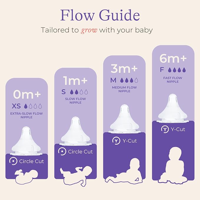 Lansinoh NaturalWave Fast Flow Nipples + 8 oz Anti-Colic Baby Bottles - Image 2