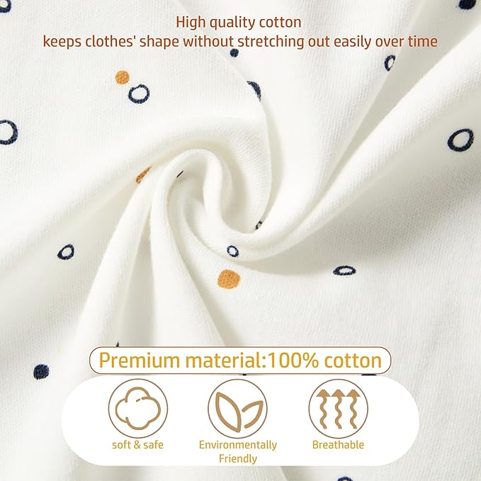 3-Pack 100% Cotton Baby Boy Rompers, 0-24Months Short Sleeve Toddler Romper - Image 2