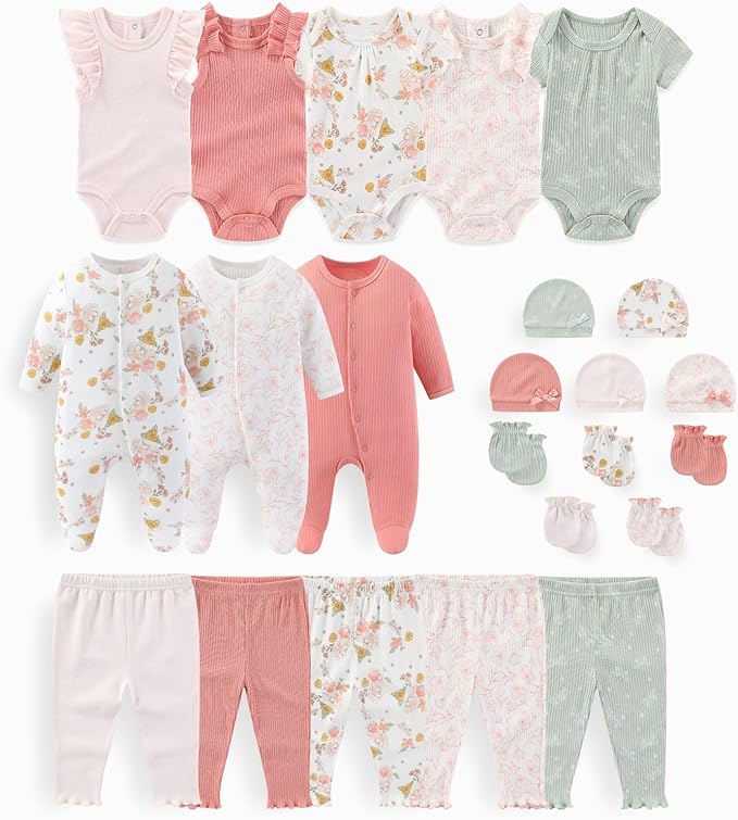 Unisex Baby Boy Girl Clohtes Pants Sets 23 pack Cotton Casual New born Clothing by JELYLOVE