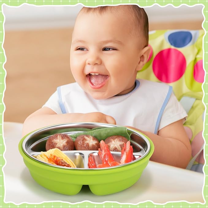 Nuogo 1 Pcs Stainless Steel Baby Suction Plates - Image 7