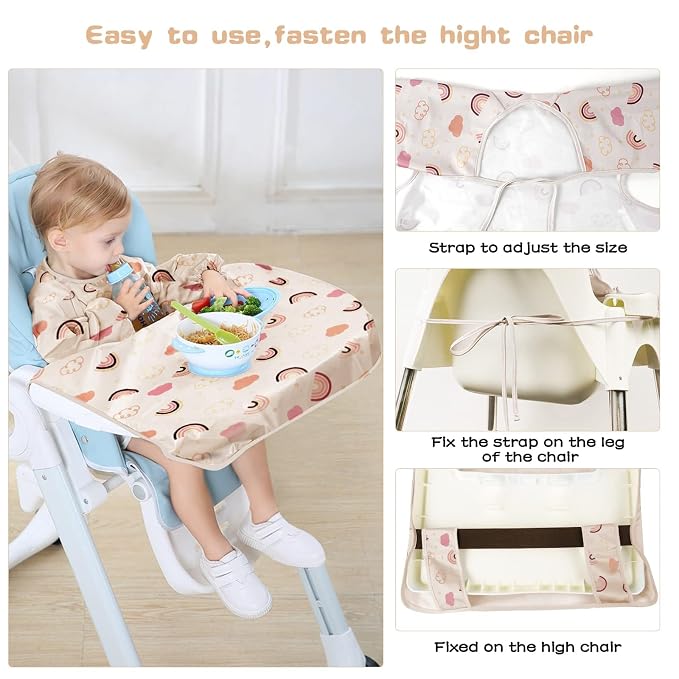 Vicloon Coverall Baby Feeding Bib, Weaning Bib Attaches to Highchair and Table - Image 5