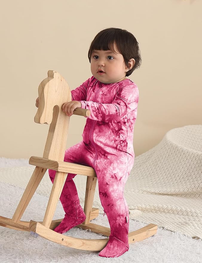 Jimonda Baby Girls Boys Footed Pajamas, Rayon From Bamboo, 2 Way Zipper Long - Image 6