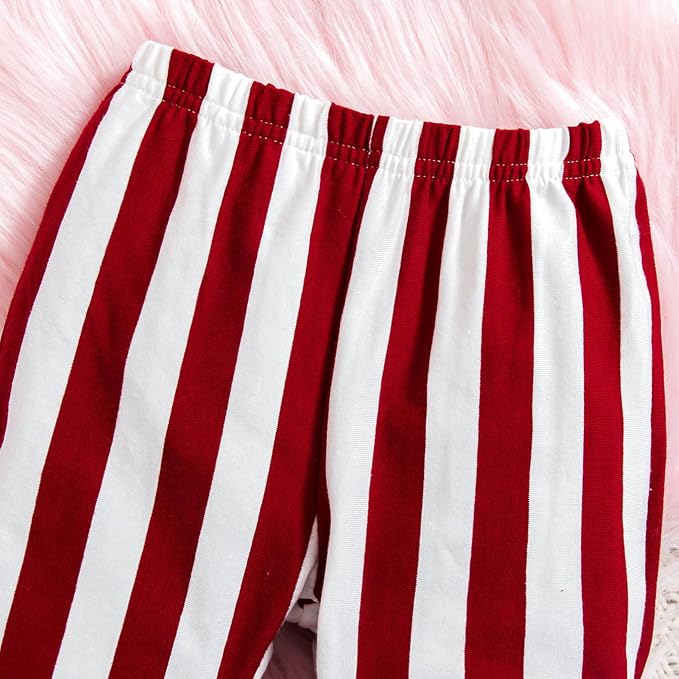 Baby Girl Clothes Long Sleeve Fall Outfits Toddler Sweatsuit Striped Flare Pants - Image 4