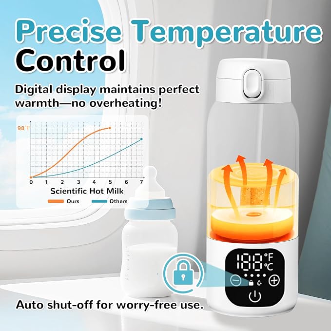 Portable Milk Warmer for Travel, Formula Container to Go 17oz Baby Bottle Warmer - Image 3