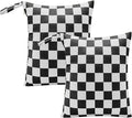 Black Checkered Waterproof Wet Dy Diaper Bag by Ohocut