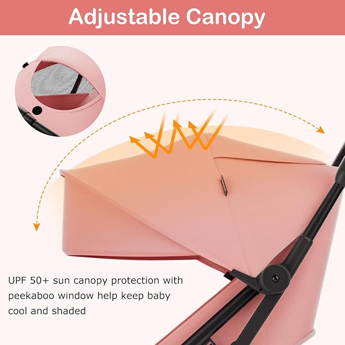 INFANS Lightweight Baby Stroller, Ultra-Compact Fold Airplane Ready Travel - Image 6