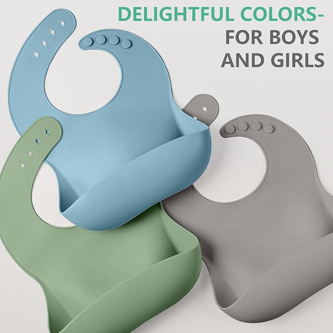 Cuddle Campus Set of 3 Silicone Bibs - Image 6