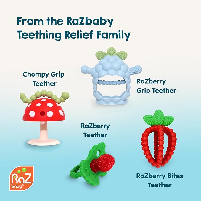 RaZbaby Soft Silicone Infant & Baby 3M+ Teether Toy Massaging Bristles Teething - Image 8