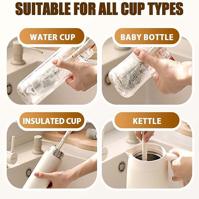 3Pcs 360° Flexible Silicone Bottle Brush - Image 6