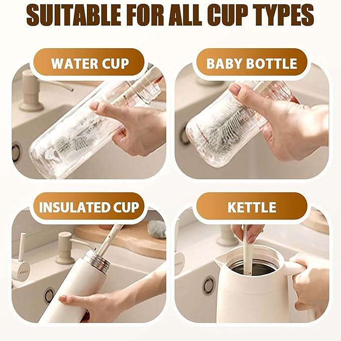 3Pcs 360° Flexible Silicone Bottle Brush - Image 6